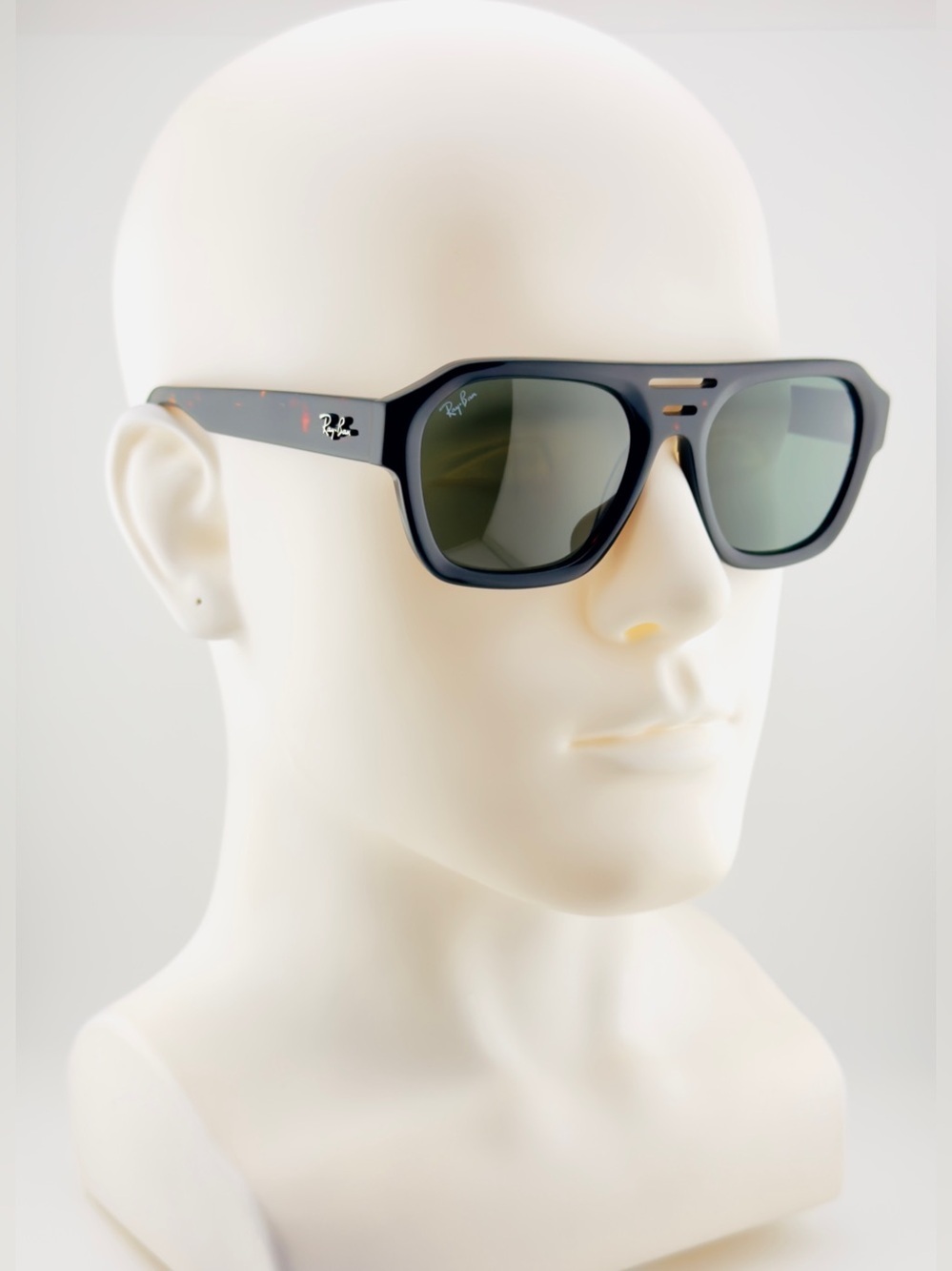 Ray-Ban Corrigan Sunglasses BIO-BASED Frame Polished Havana Green Lenses UNISEX!